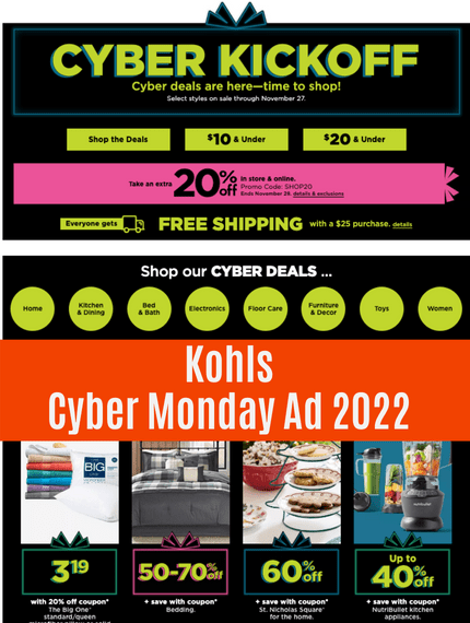 Kohls Cyber Monday 2022