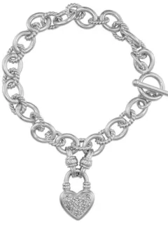 diamond heart charm bracelet