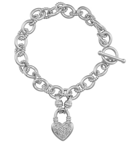 diamond heart charm bracelet