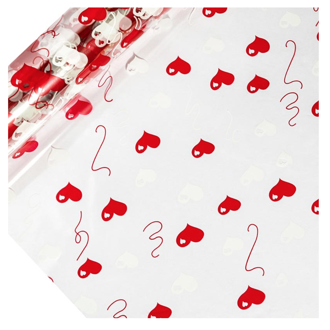 Valentine Heart Cellophane Wrap