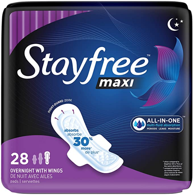 stayfree maxi overnight pads