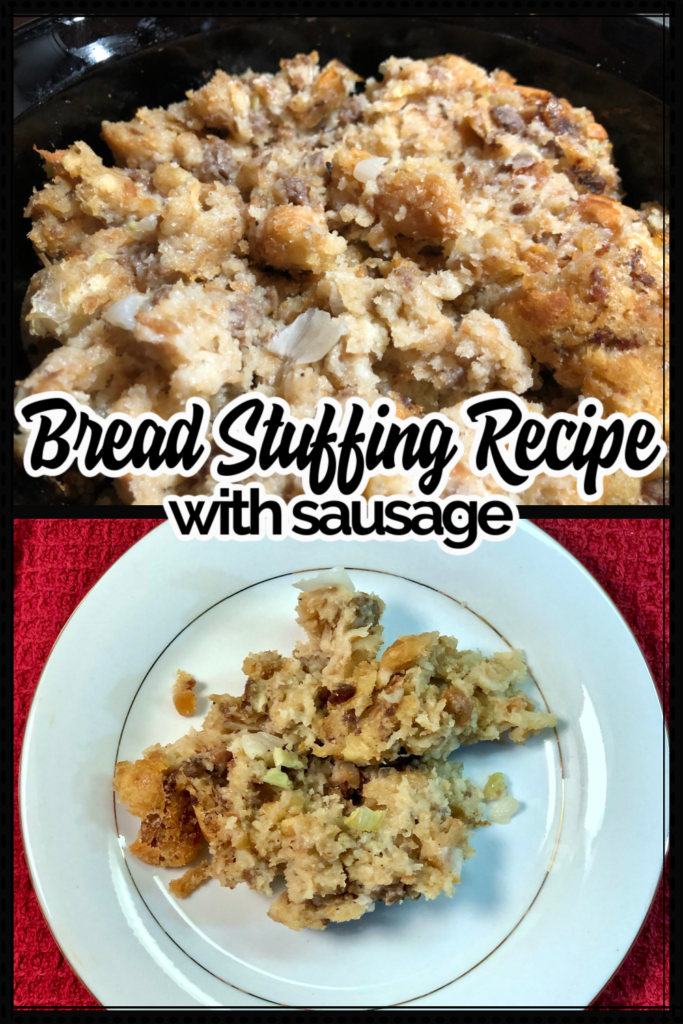 Try this EASY Bread Stuffing with Sausage recipe for your Thanksgiving Dressing!