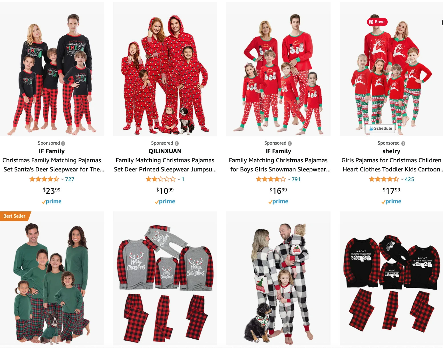 Family Christmas pajama sets