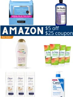 Amazon $5 off $25 skincare coupon