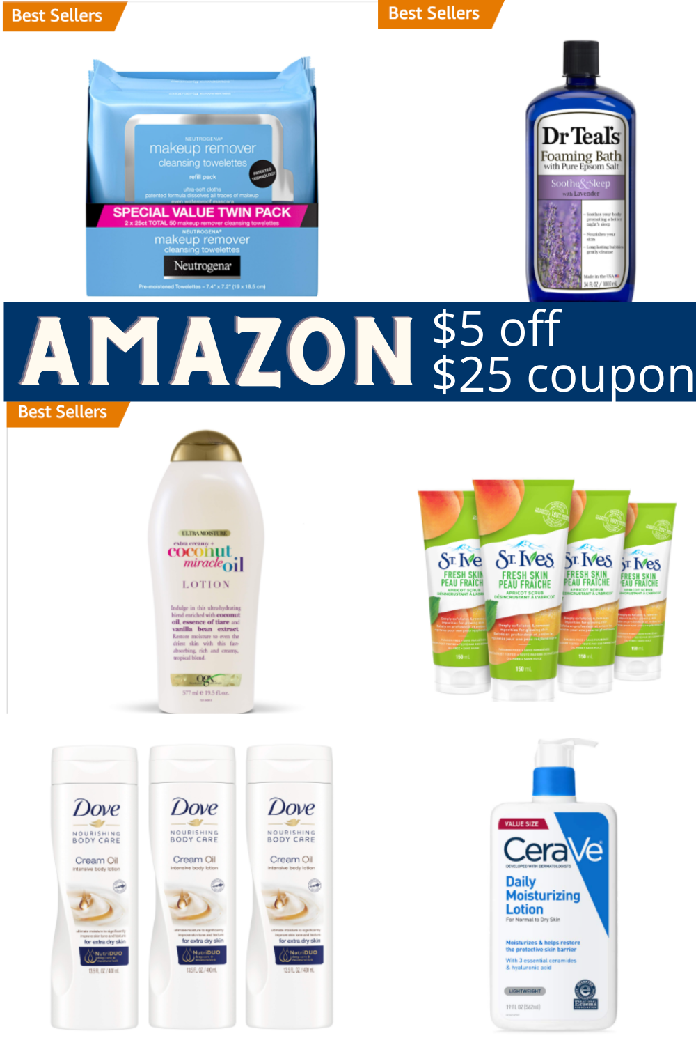 Amazon $5 off $25 skincare coupon