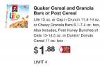 Quaker Coupons + deals as low as $.38 cereal box &amp; $1.38 Chewy Bars