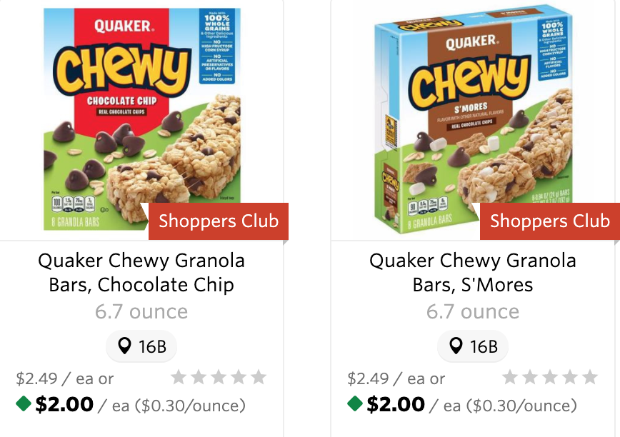 Wegmans Quaker coupons