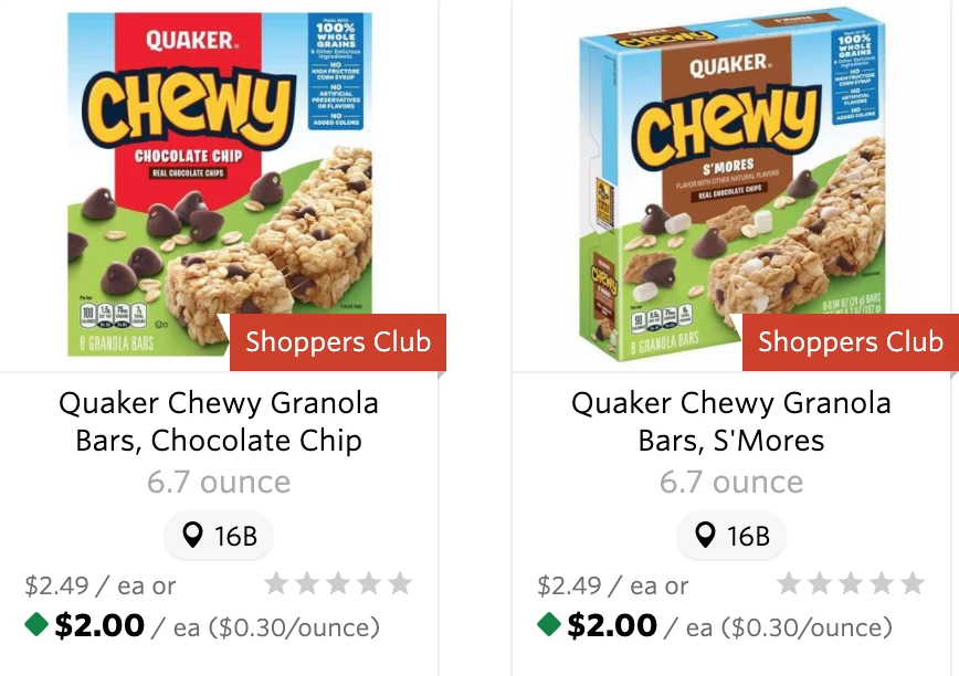 Wegmans Quaker coupons