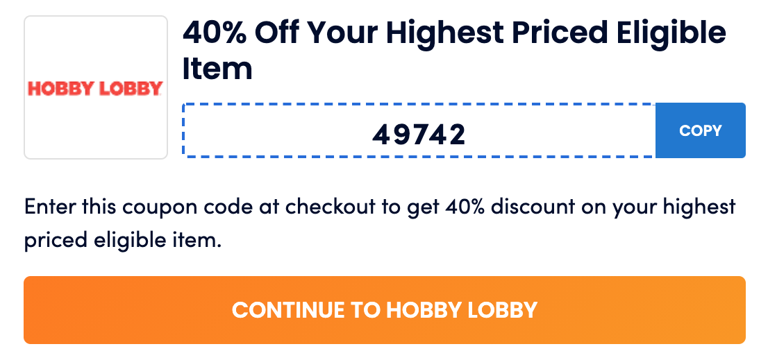 40 off Hobby Lobby Coupon Code + 40 off Spring Shop & more