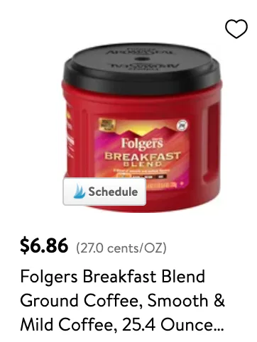 Walmart Folgers coffee Coupon Deal