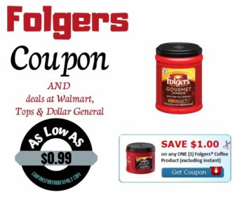 Printable Folgers Coffee Coupon + deals as low as $0.99