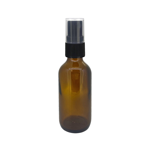 2 oz Amber Boston Round Spray Bottle With Fine Mist Sprayer