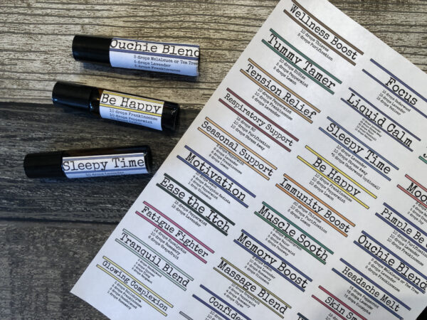 30 DIY Essential Oil Roller Ball Blends &amp; Recipes + Free Printable Labels