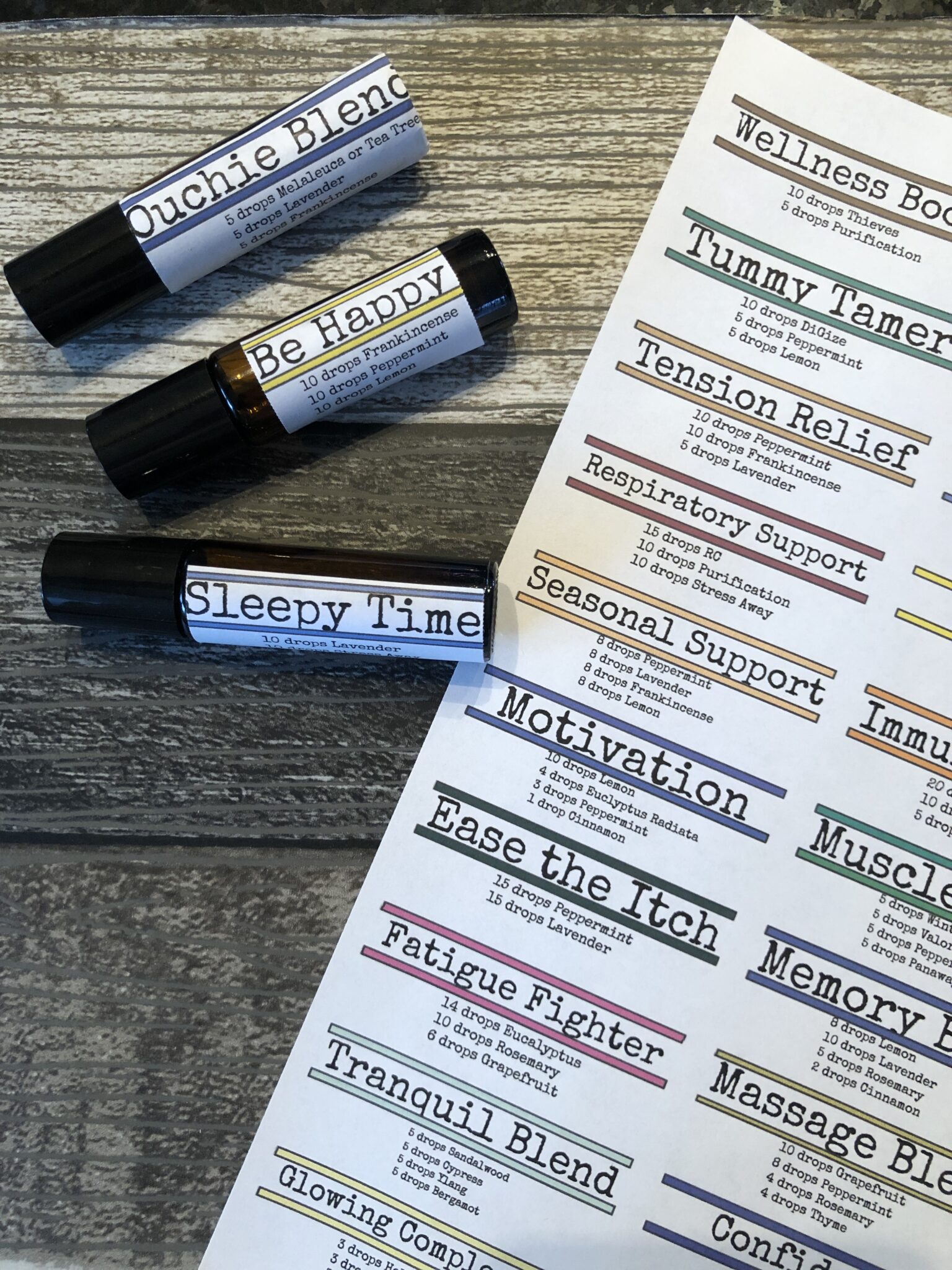 30 DIY Essential Oil Roller Ball Blends &amp; Recipes + Free Printable Labels