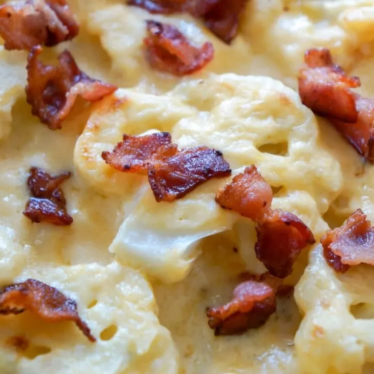 Image for Cheesy Cauliflower Au Gratin with Bacon (Keto, Low-Carb)