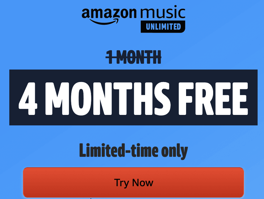 Amazon Music 4 months FREE