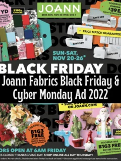 Joann Fabrics Black Friday Cyber Monday Ad 2022