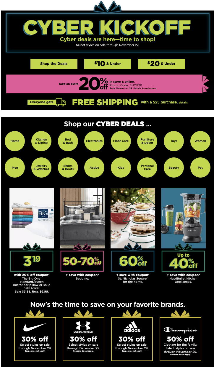 Kohls Cyber Monday Ad 2022 pg 1
