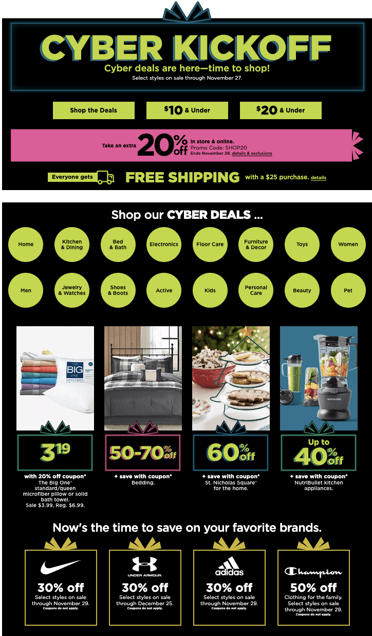 Kohls Cyber Monday Ad 2022 pg 1