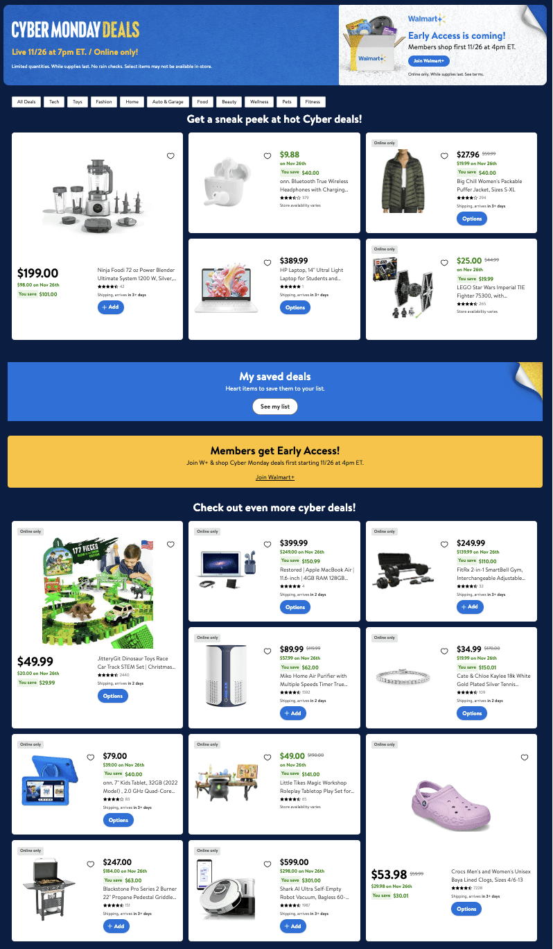 Walmart Cyber Monday Ad 11_27_23 pg 1