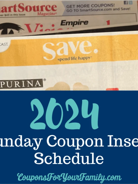 sunday coupon inserts schedule 2024
