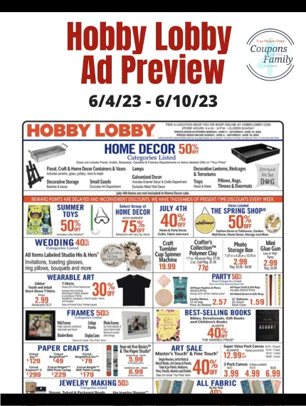 Hobby Lobby Ad This week 6_4_23