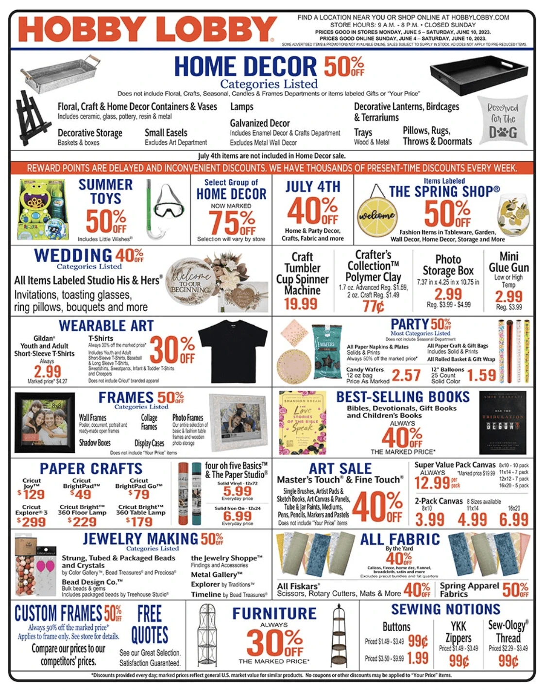 Hobby Lobby Ad 6_4_23 pg 1
