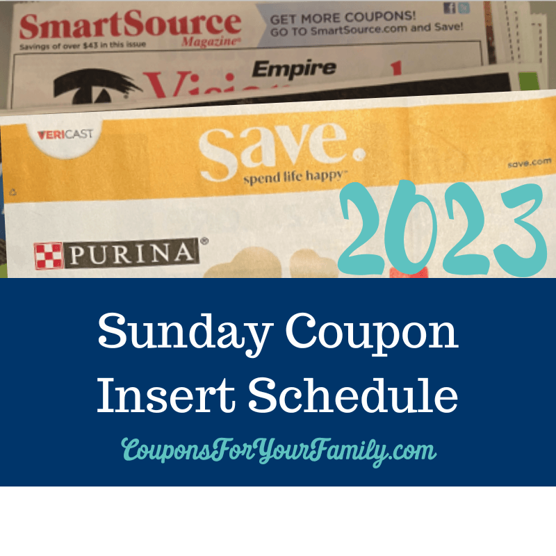 sunday coupon inserts schedule 2023