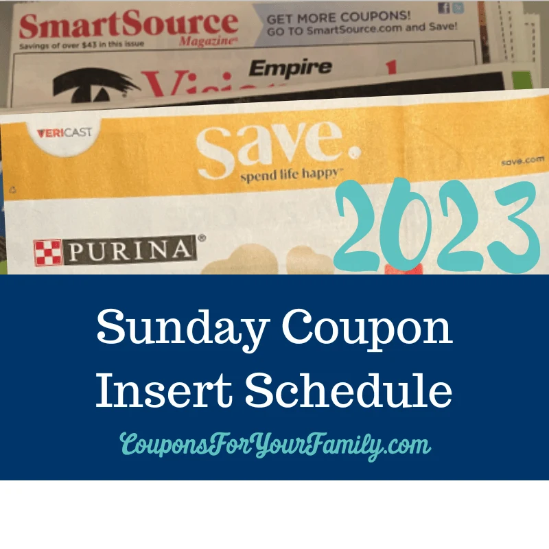 sunday coupon inserts schedule 2023