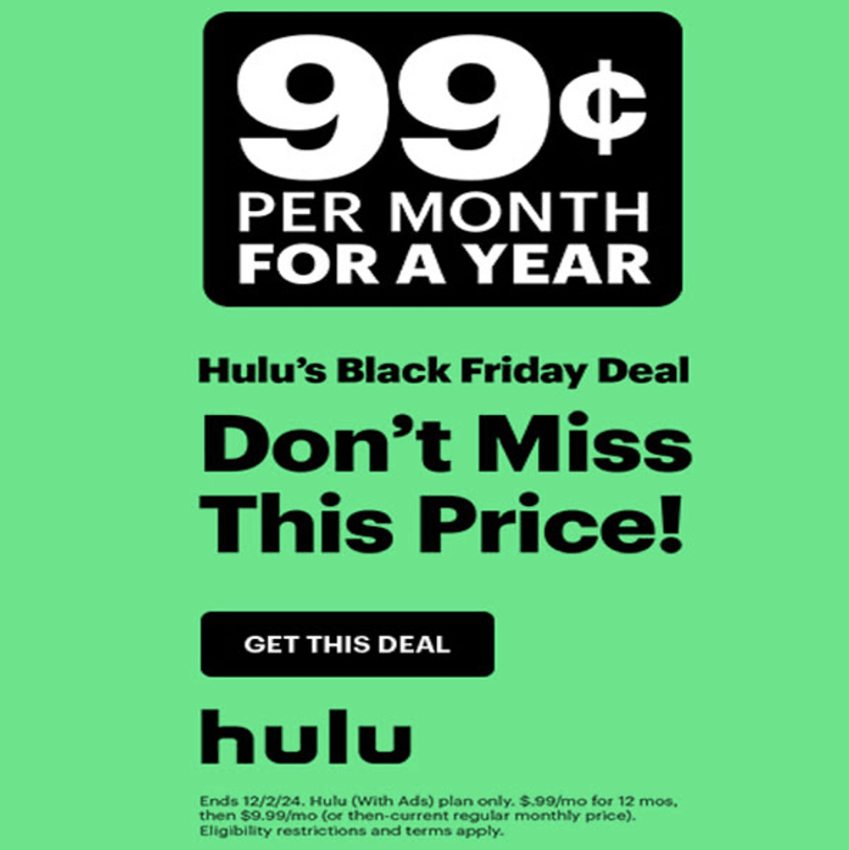 Hulu Black Friday Promo 2024 large
