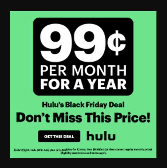 Hulu Black Friday Promo 2024 small