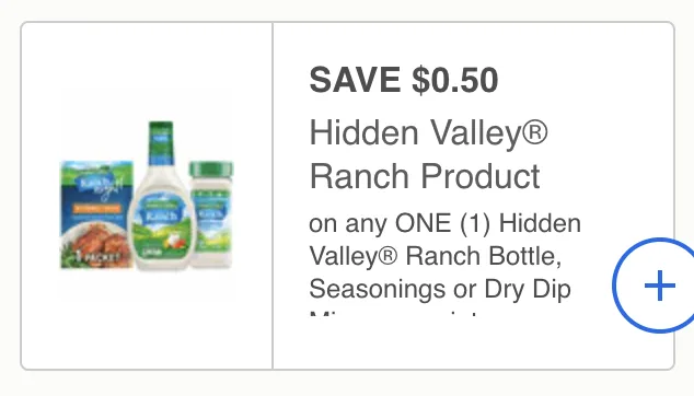 Hidden Valley Ranch coupon