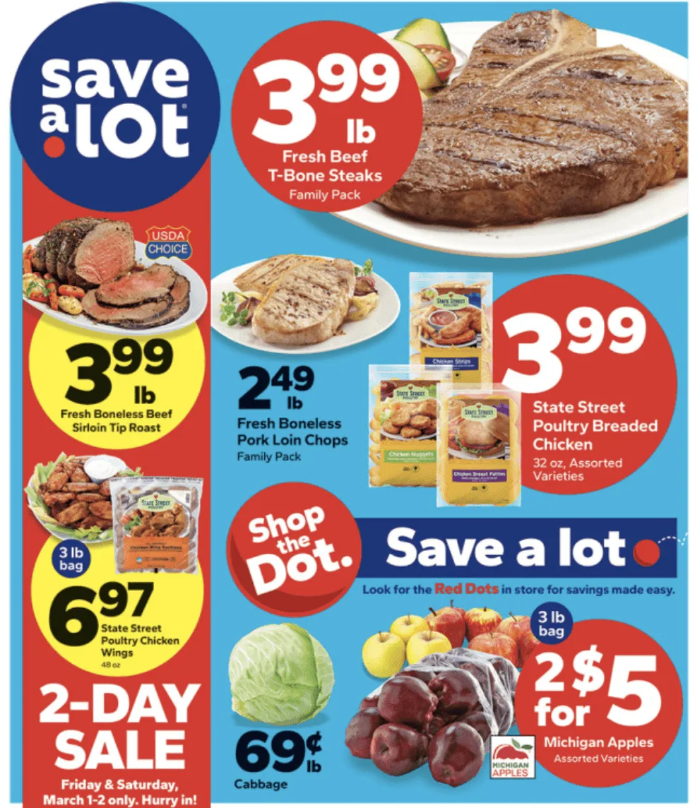 Save a Lot Weekly Ad 2_28_24 pg 1