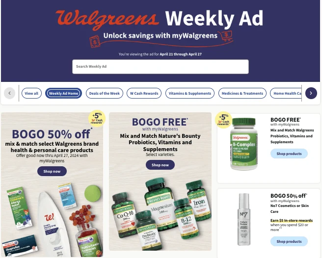 Walgreens Weekly Ad 4_21_24 pg 1