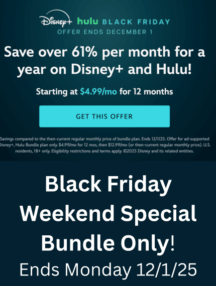 Black Friday Weekend Disny+ and Hulu Special Bundle 2025 (1)