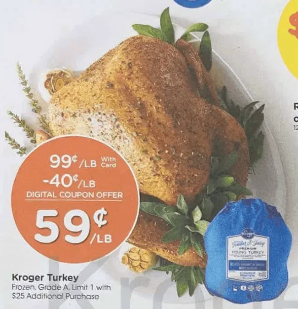 Kroger 2025 $.59 Turkey after coupon