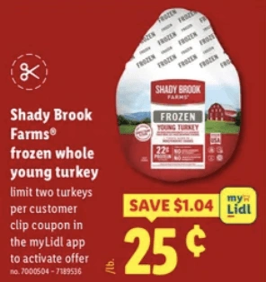 Lidl Turkey 2025 $.25lb