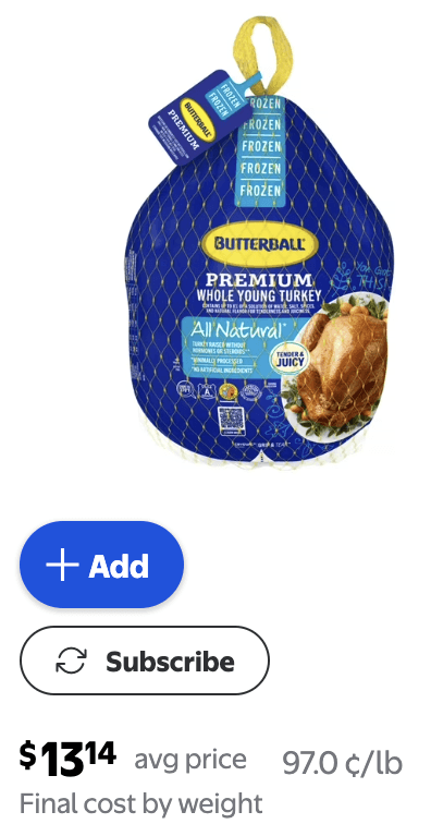 Walmart Butterball $.97lb
