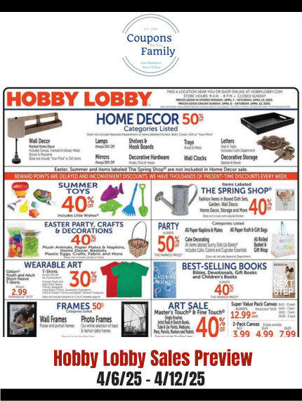 Hobby Lobby Ad This week 4_6_25