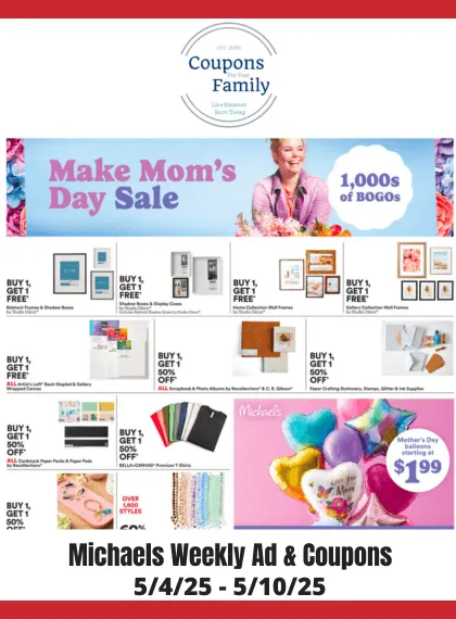 Michaels Weekly Ad & Coupon codes 5_4_25