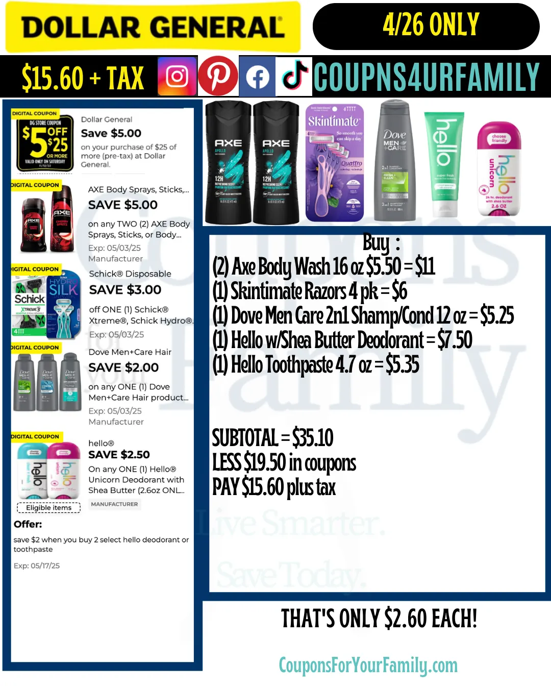 Dollar General Coupon Scenarios 4_26_25 #6 Dollar General Coupon Scenarios 4_26_25 #6