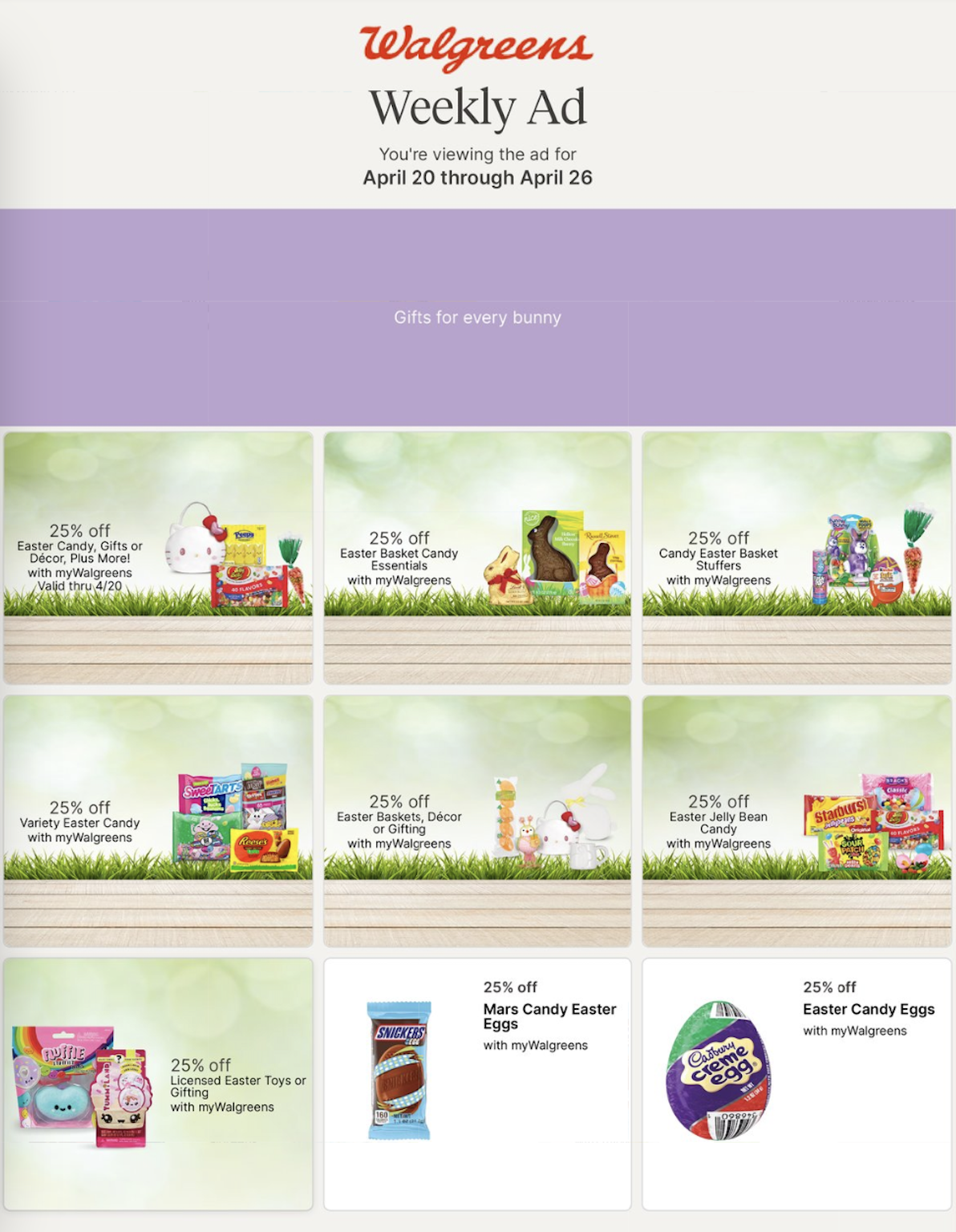 Walgreens Ad this week 4_20_25 pg 1