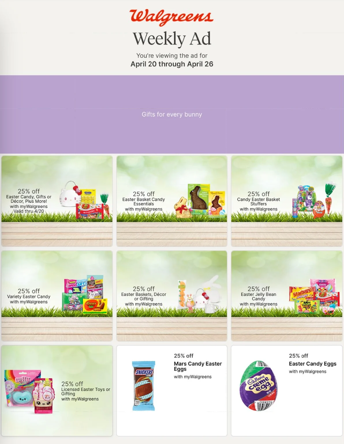 Walgreens Ad this week 4_20_25 pg 1