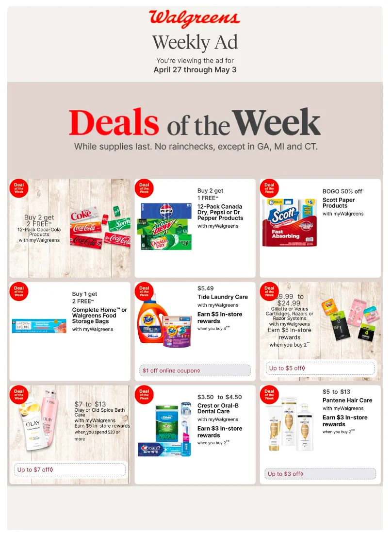 Walgreens Ad this week 4_27_25 pg 1