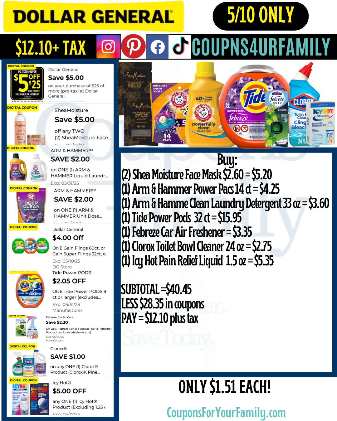 Dollar General Coupon Scenarios 5_10_25 #5 Dollar General Coupon Scenarios 5_10_25 #5