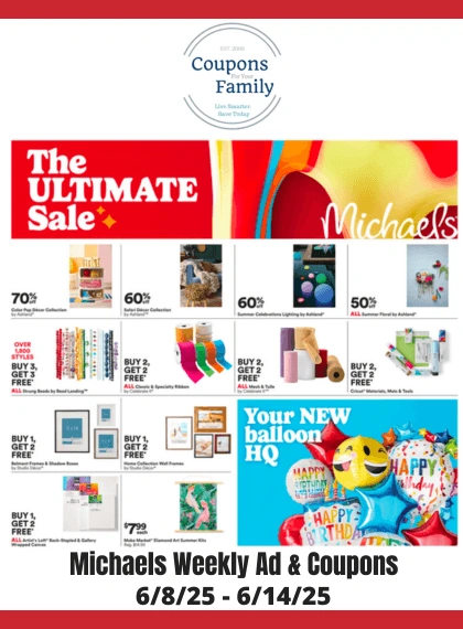 Michaels Weekly Ad & Coupon codes 6_8_25
