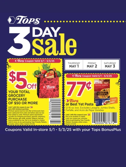 Tops 3 day Sale May 2025