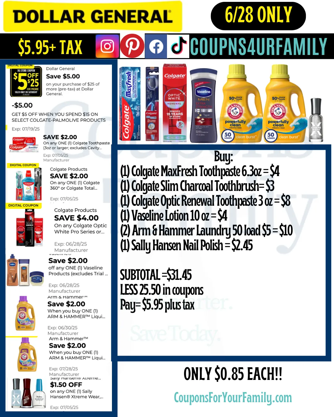 Dollar General Coupon Scenarios 6_28_25 #1 Dollar General Coupon Scenarios 6_28_25 #1