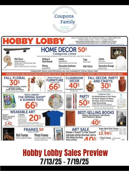 Hobby Lobby Ad This week 7_13_25
