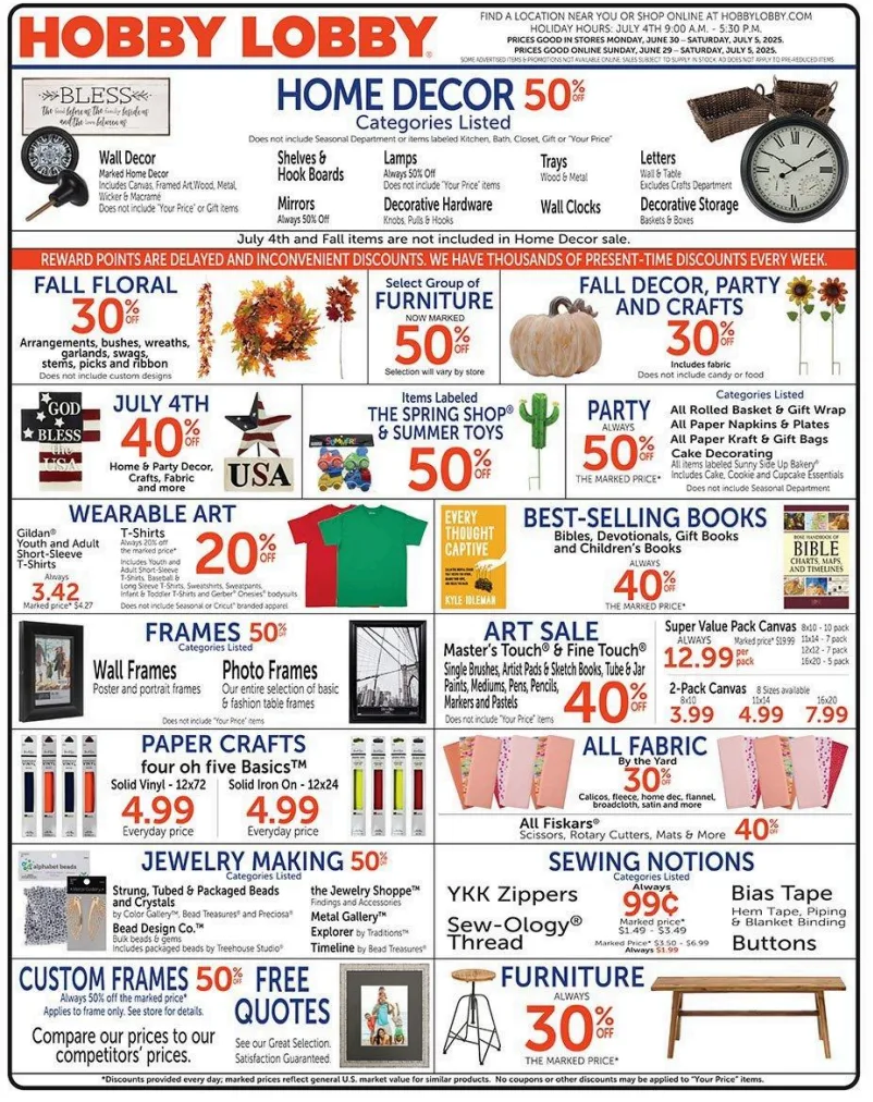 Hobby Lobby Ad this Week 6_29_25 pg 1